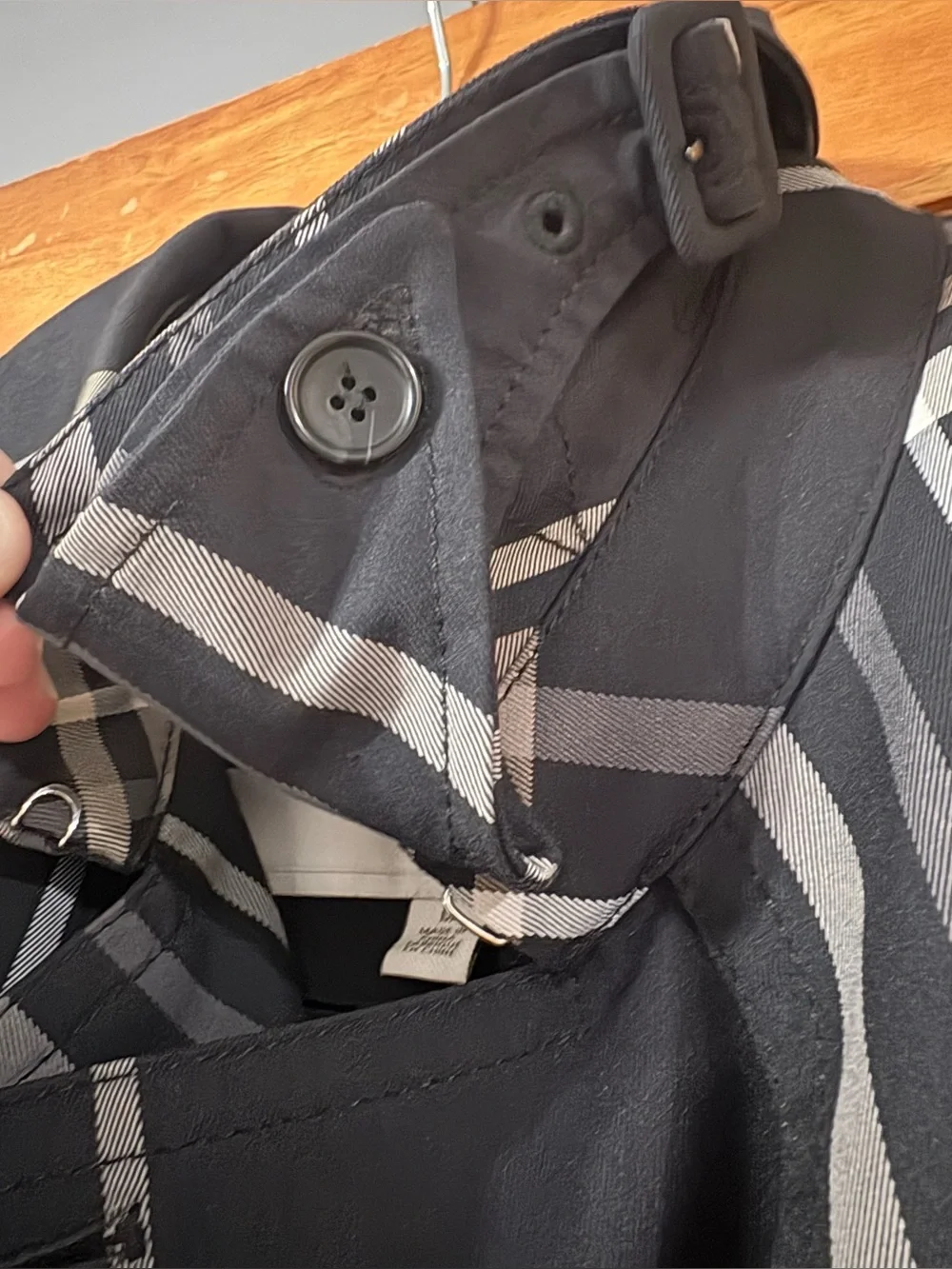 Coach trench coat tattersall plaid wind rain jacket, Medium